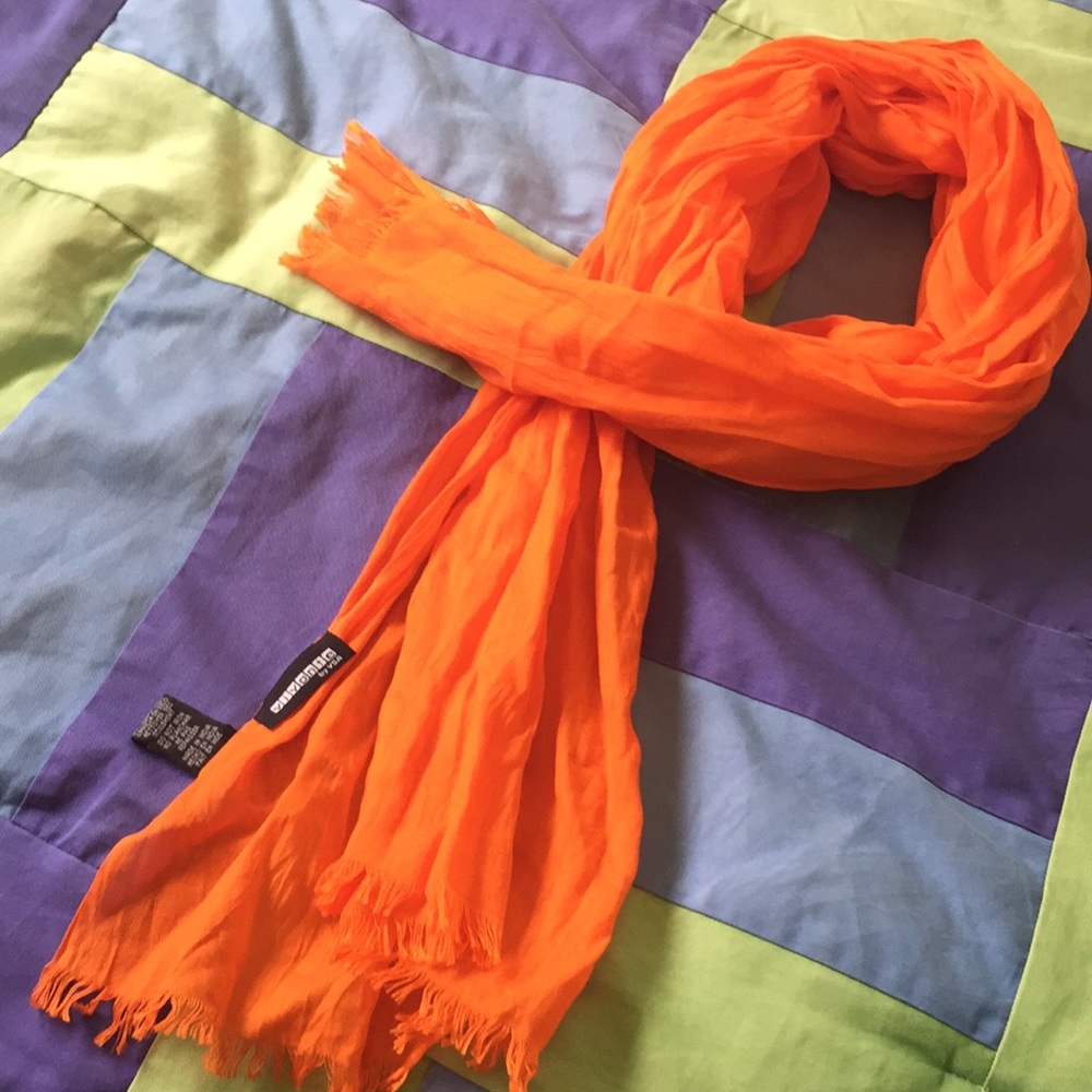 Bright orange lightweight scarf